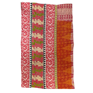 Block Print Quilt • Large - Red/Orange Multicolored
