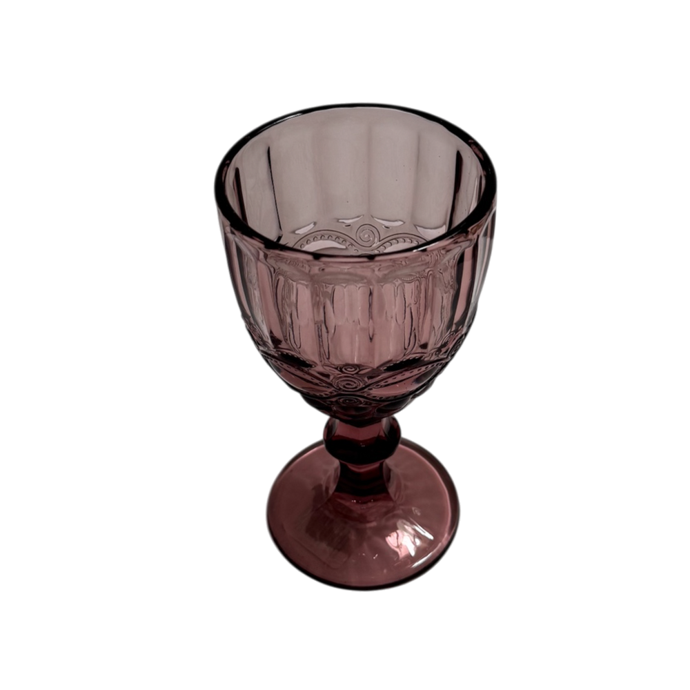Purple Embossed Retro Wine Glasses