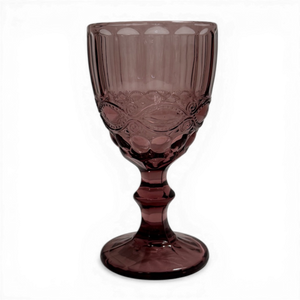 Purple Embossed Retro Wine Glasses