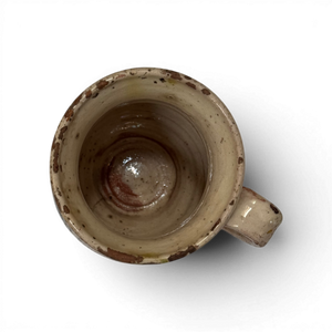 Small Vintage Painted Folk Jug - 5.5" Cream w/ Multicolor