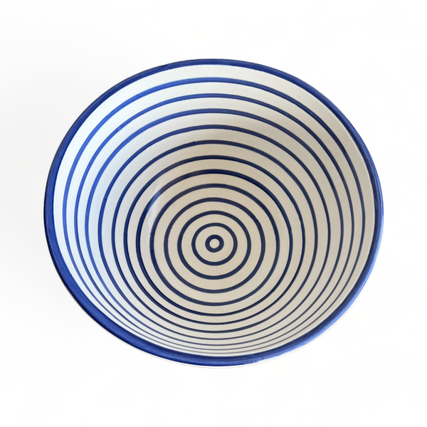 Cobalt Striped Deep Bowl