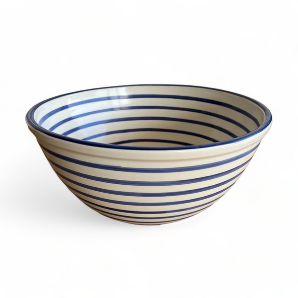 Cobalt Striped Deep Bowl