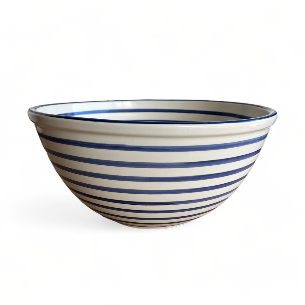 Cobalt Striped Deep Bowl