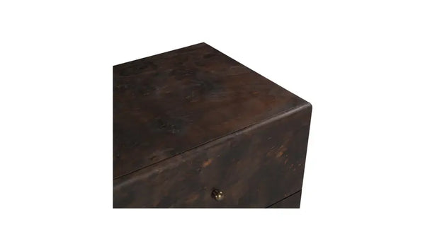 Dark Burl Wood Nightstand