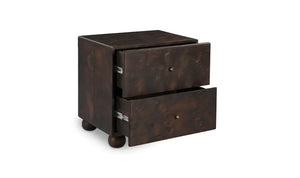 Dark Burl Wood Nightstand