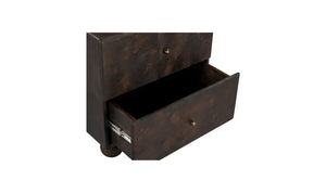Dark Burl Wood Nightstand