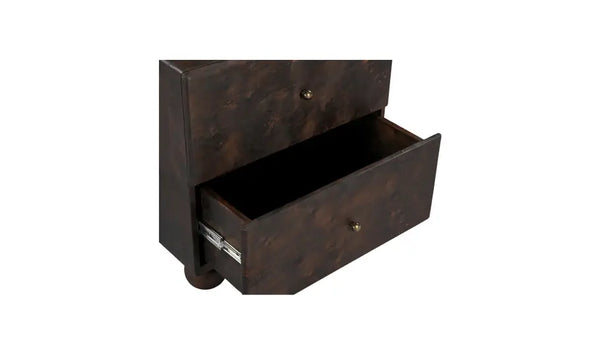 Dark Burl Wood Nightstand