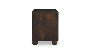 Dark Burl Wood Nightstand