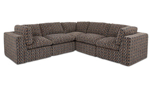 Cates Classic L Modular Sectional Navy and Brown