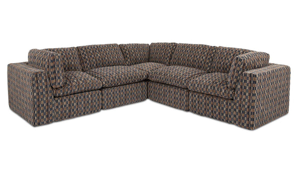 Cates Classic L Modular Sectional Navy and Brown