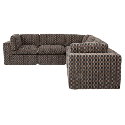 Cates Classic L Modular Sectional Navy and Brown