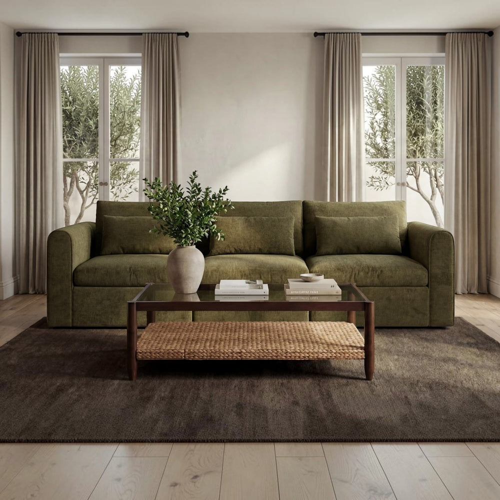 Modular Left-Arm Facing Chair Dark Green