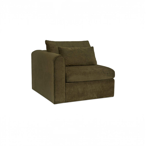 Modular Left-Arm Facing Chair Dark Green