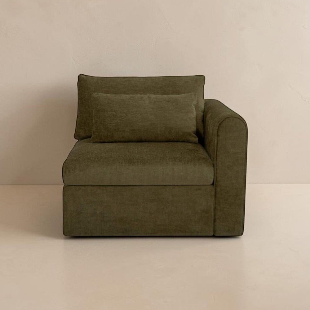 Modular Right-Arm Facing Chair Dark Green