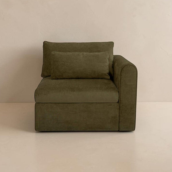 Modular Right-Arm Facing Chair Dark Green