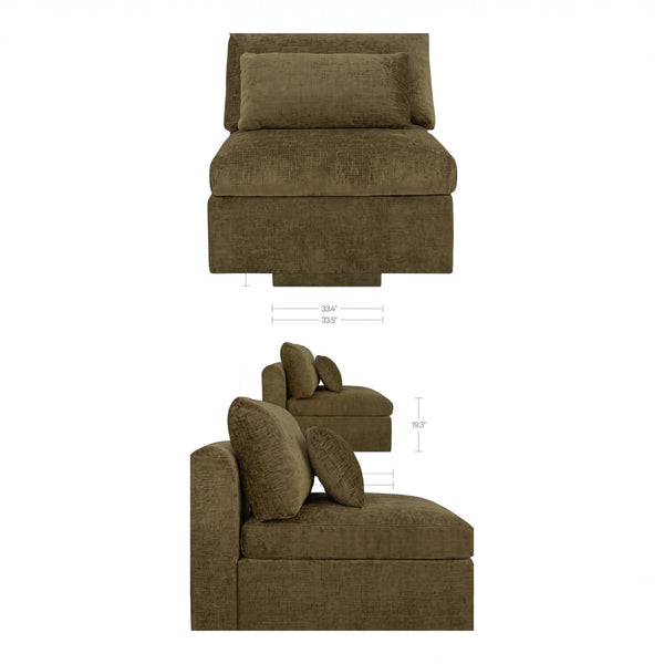 Modular Slipper Chair Dark Green