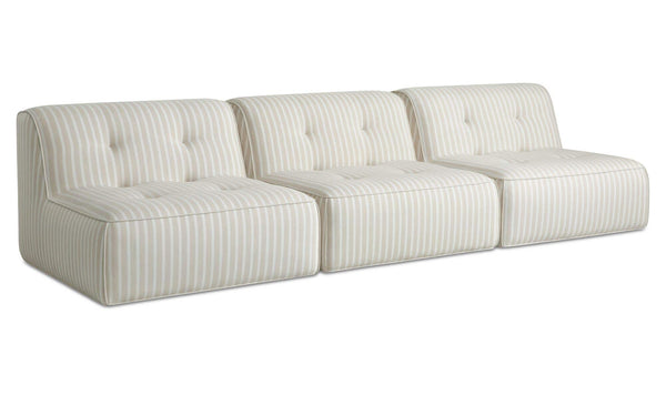 Sunseeker 3 Piece Outdoor Sofa Brown Stripe