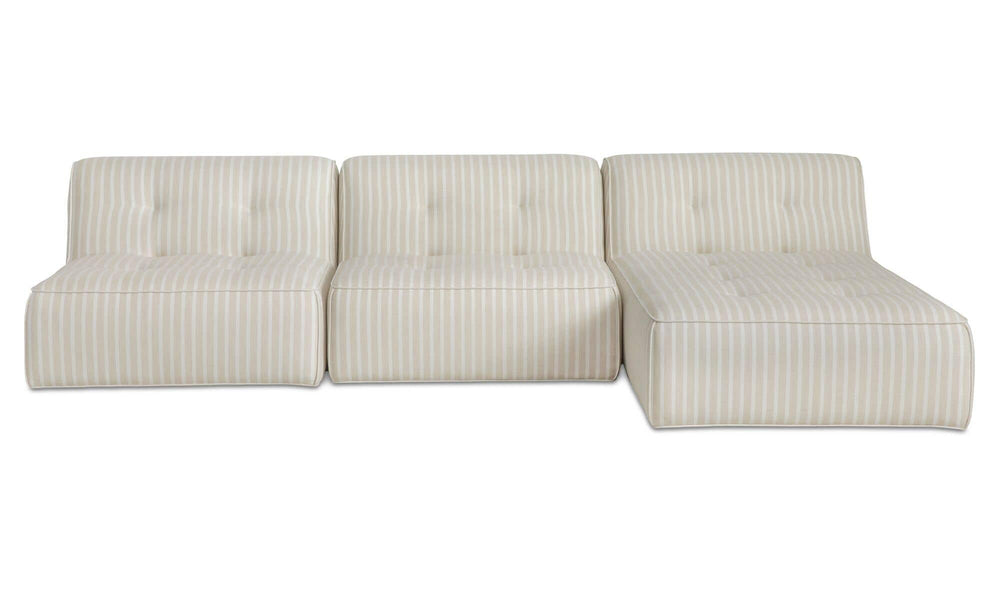 Sunseeker 3 Piece Outdoor Lounge Brown Stripe