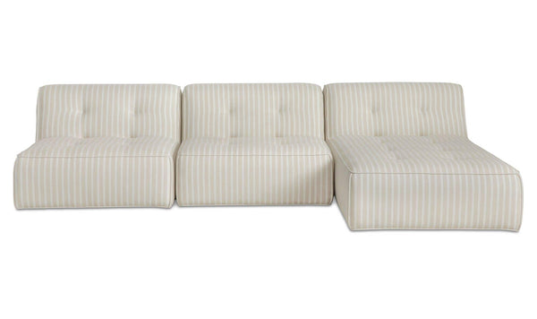 Sunseeker 3 Piece Outdoor Lounge Brown Stripe