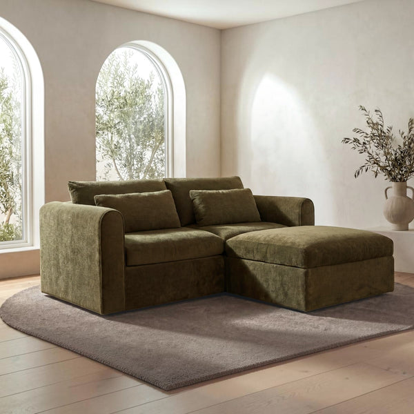 Interlocking Modular Nook Sectional Dark Green