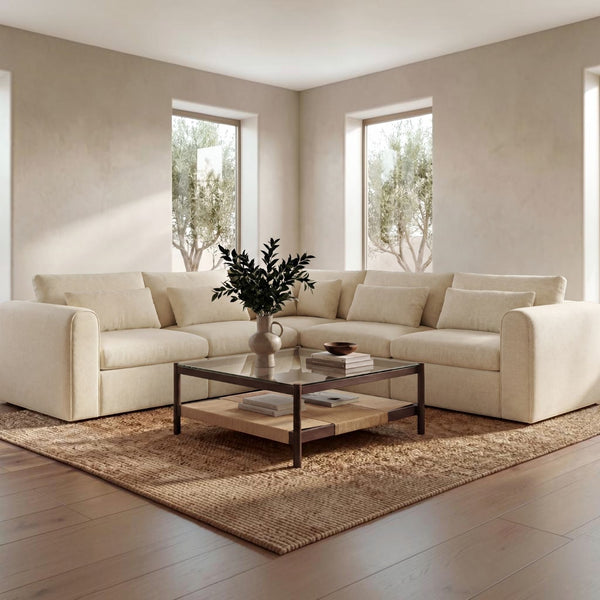 Interlocking Modular L Sectional Light Beige