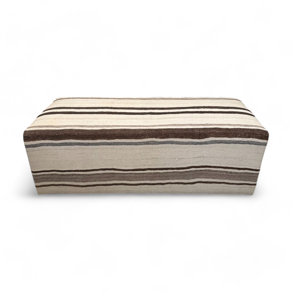 Striped Kilim Rectangular Ottoman 