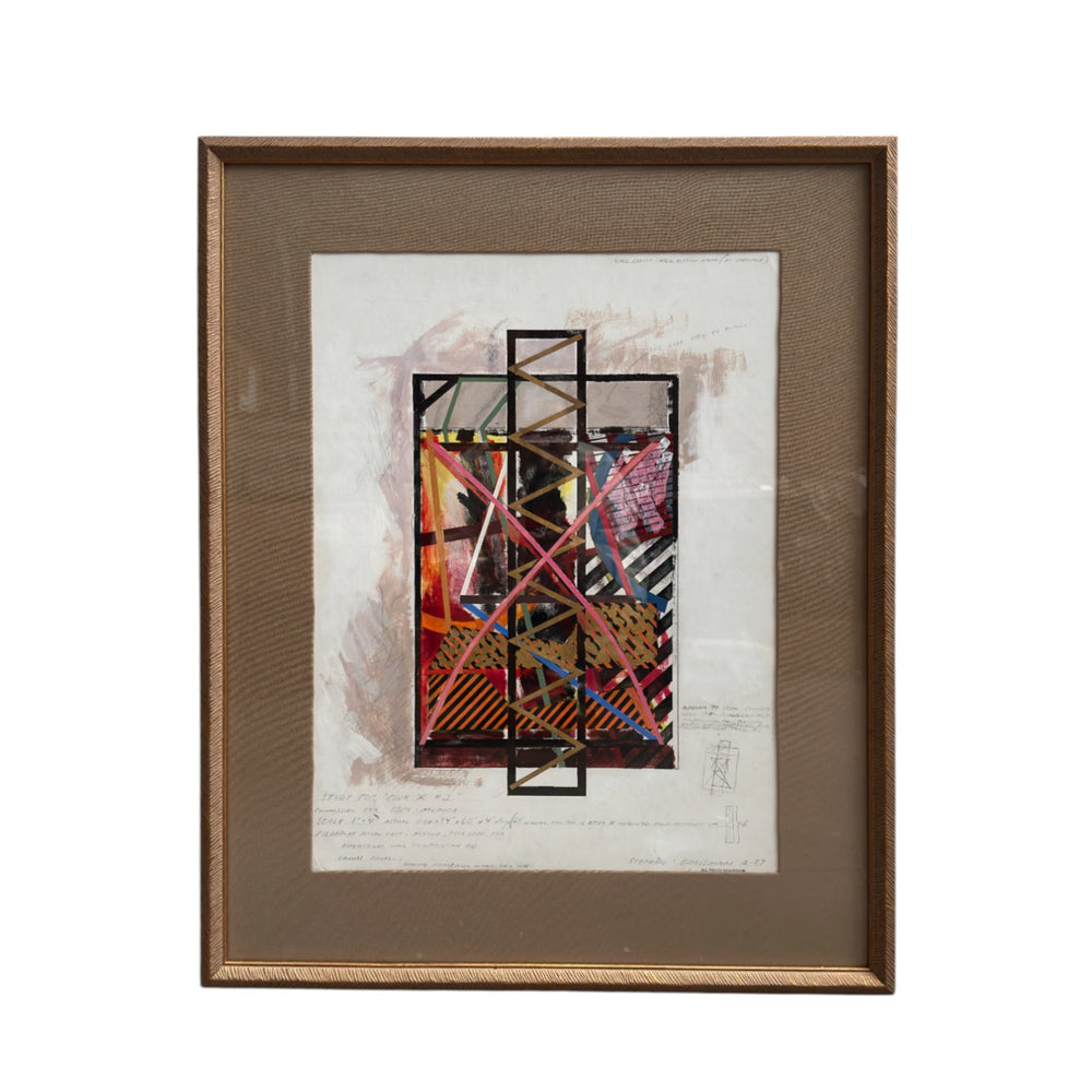 Stephen Grossman 1987 Framed Abstract Art • 22"W x 27.5"H