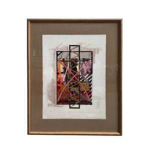 Stephen Grossman 1987 Framed Abstract Art • 22"W x 27.5"H
