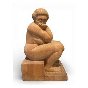 Vintage Hand-Carved Wood Statue