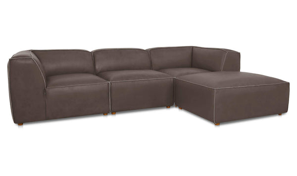 Form Lounge Modular Sectional Slate Brown Leather