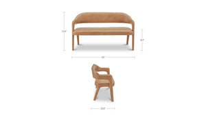 Martens Dining Bench Tan Leather
