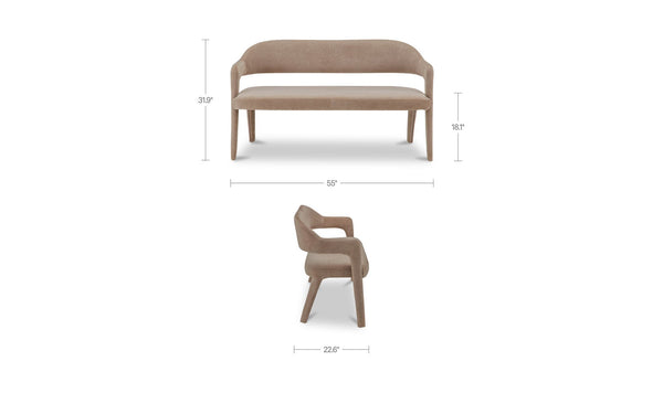 Martens Dining Bench Camel