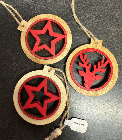 Red Wood Ornament
