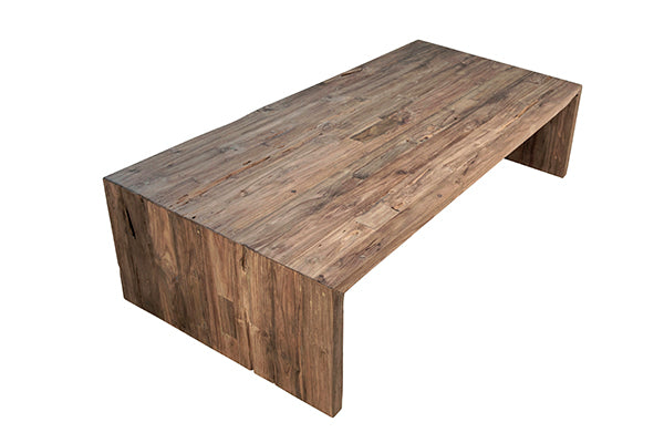 waterfall reclaimed wood coffee table