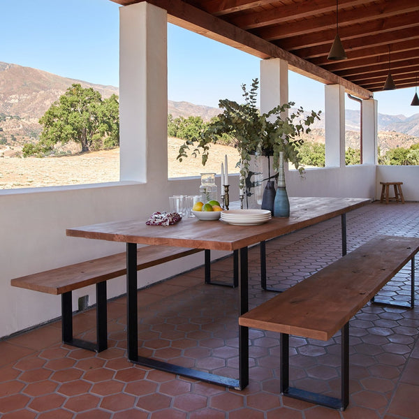 custom wood and metal dining table ojai