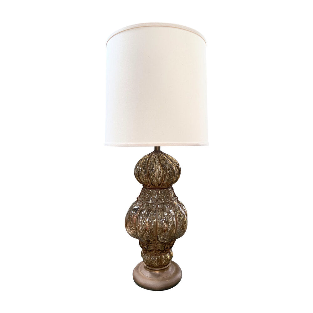 Smokey blush pink Murano glass lamp