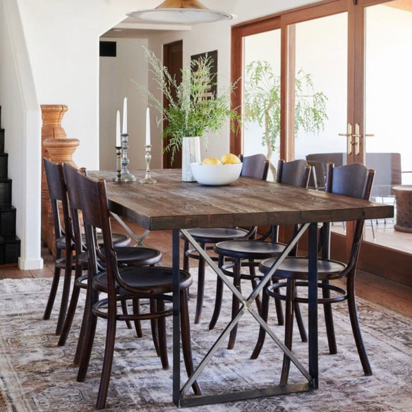 custom rustic dining table made in los angeles