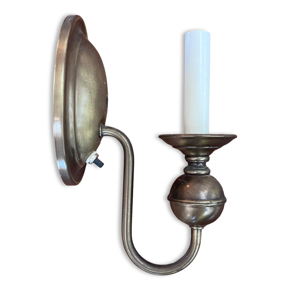 vintage brass wall sconce with on off switch 