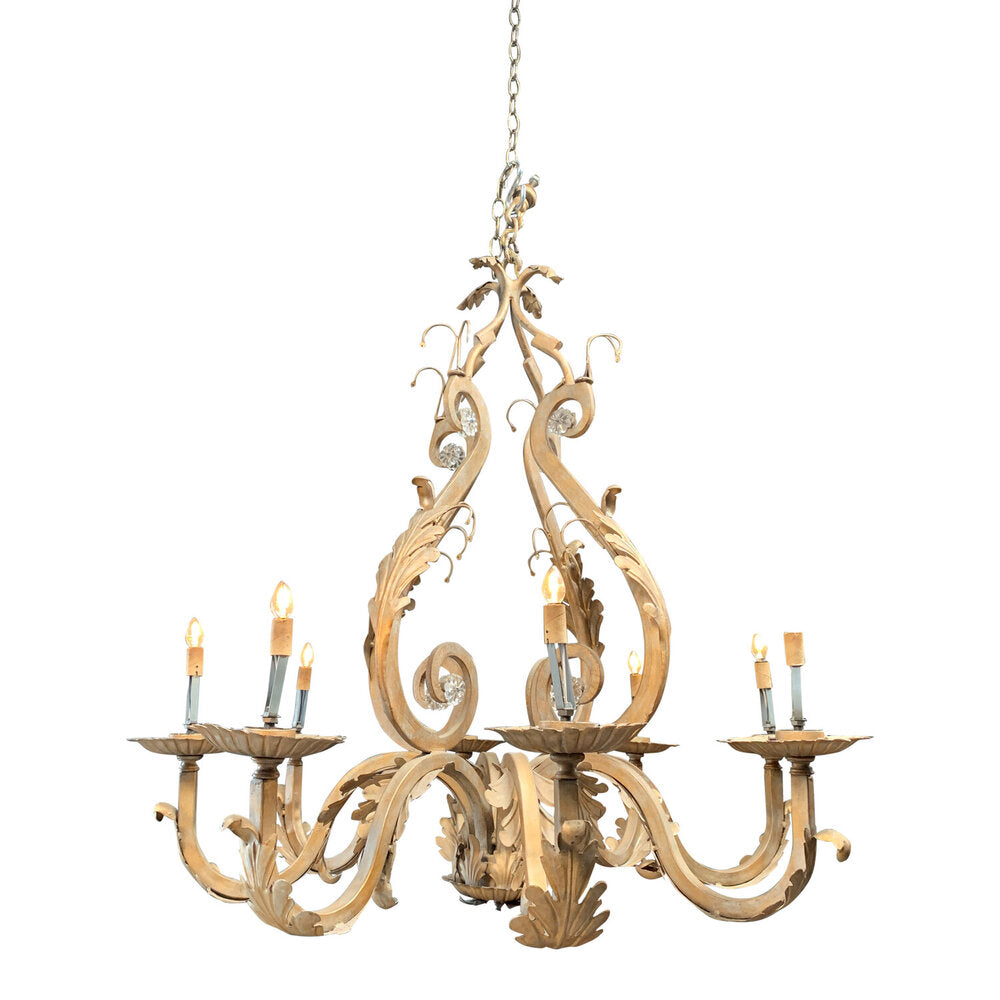 Vintage Gilded Chandelier 34”Di x 44”H