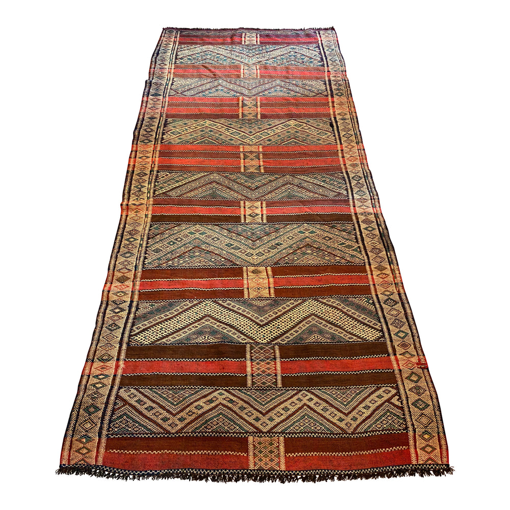Vintage Moroccan Rug Runner • 4.8' x 10.5'