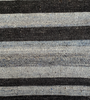 Grey, blue and charcoal striped kilim area rug