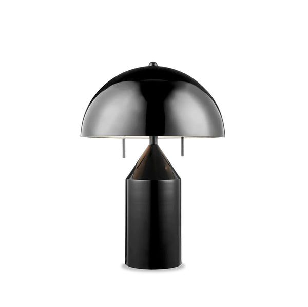 Black metal mushroom table lamp