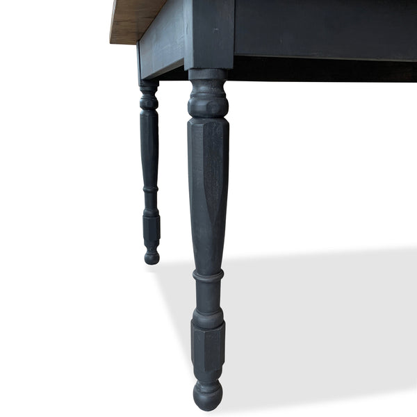 Custom Farm table with black hand carved legs