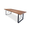 rustic dining table with steel legs custom made los angeles