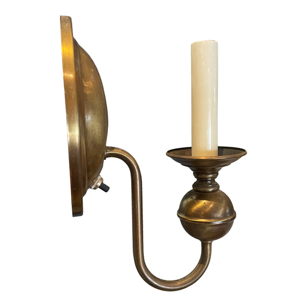 vintage brass wall sconce with on off switch 